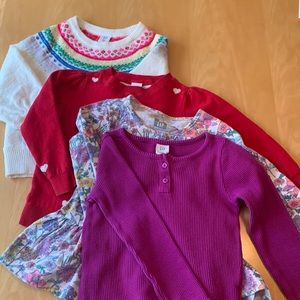 Lot of four GAP tops. Good to very good condition. Size 3 years.